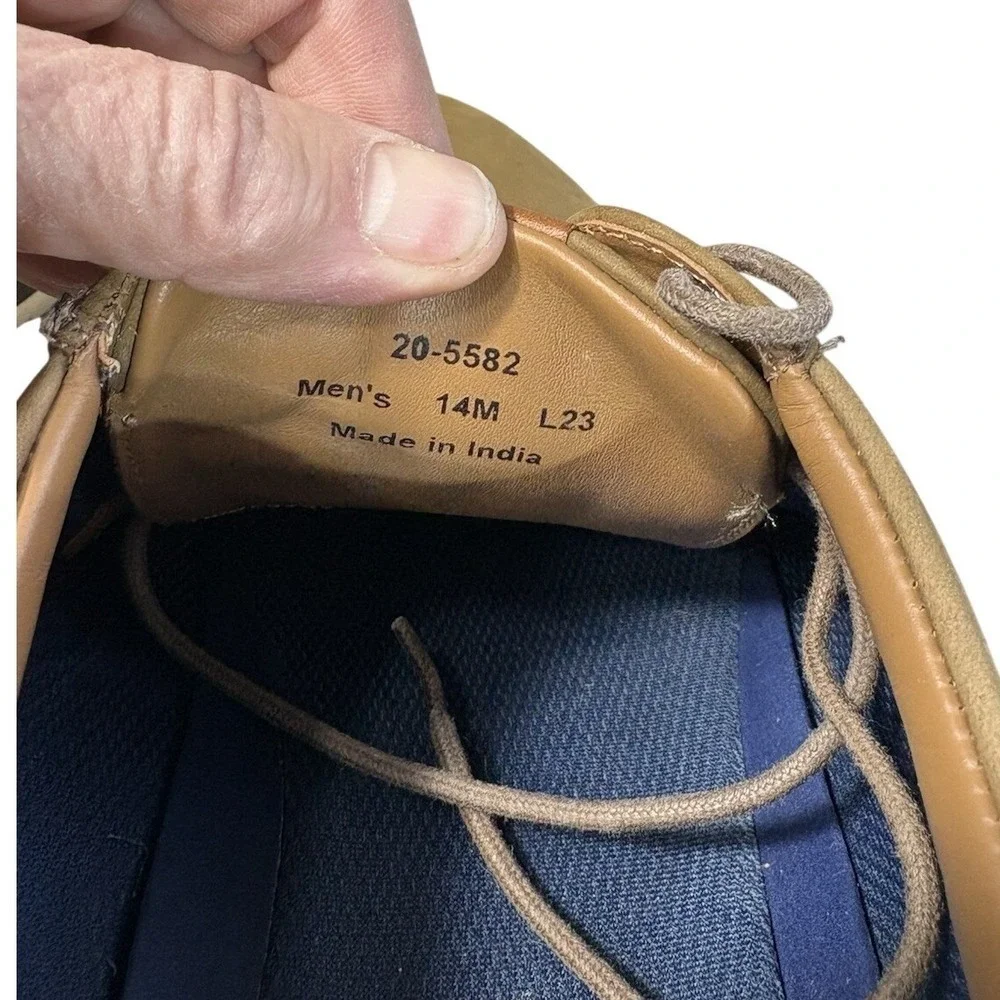 Johnston And Murphy's Men's 14 M Tan Nubuck Oxford Dress Shoes True Foam Comfort